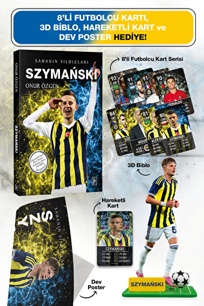 Parodi Yayınları Szymanski Futbolcu Kitabı - 3D Biblo, 8'li Futbolcu Kartı, D...