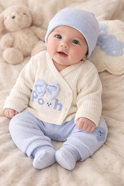 My Babies Label مجموعة من 5 قطع من القماش القطني للجنسين بتصميم دببة مزينة با...