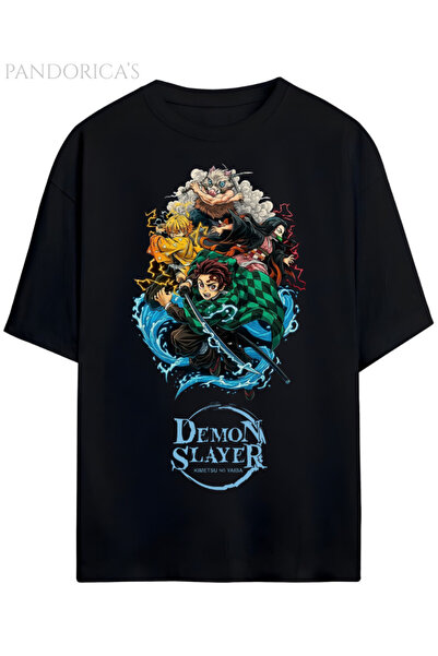 Grafftee Clothing Tricou unisex din bumbac cu design Demon Slayer Pandorica