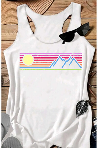 SUNFREE تي شيرت نسائي من القطن مطبوع عليه NATURE