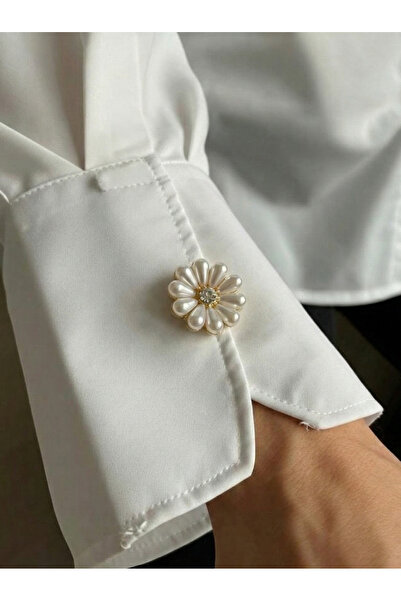 GKCBijoux Yeni Trend Kadın Kol Düğmesi Görünümlü Düğme Kapağı Broş Düğme Klip...