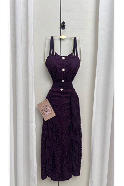 CONTENU Soft lace midi dress