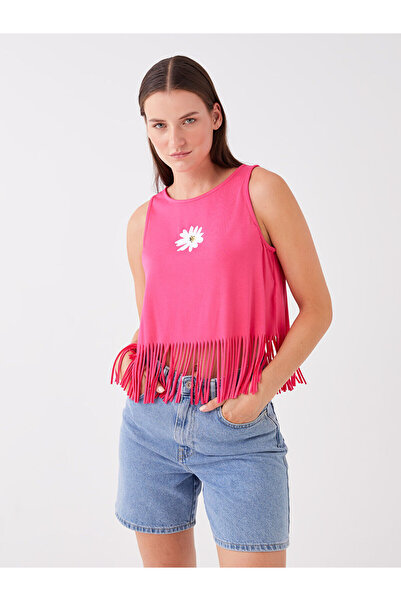 LC Waikiki Vizyon New Season Crew Neck Printed Women's Beach Tank Top