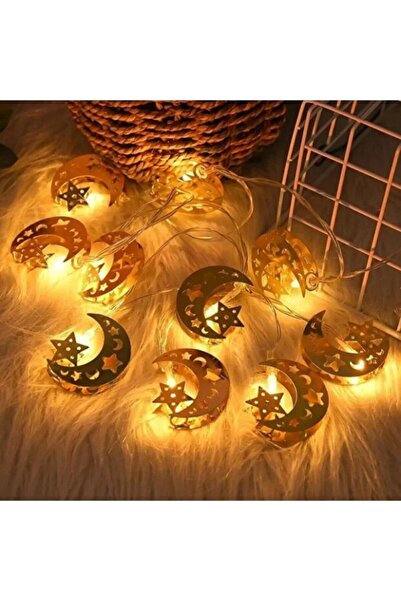 silver zenn Dekoratif Ramazan LED Işık 2 Metre Gold Metal