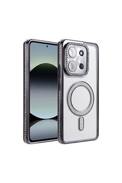 eco port حالة مغناطيسية آمنة لـ Redmi 15c 4g مع شريحة سيم مزيفة - أسود