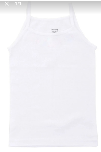 Tutku Girl's Rope Strap Tank Top-White-6