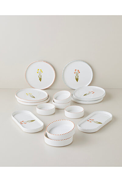 English Home Point Seramik Kahvaltı Takımı 14 parça 6 kişilik Renkli