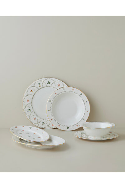 English Home Bloomline Porselen Yemek Takımı 27 Parça 6 Kişilik Gold