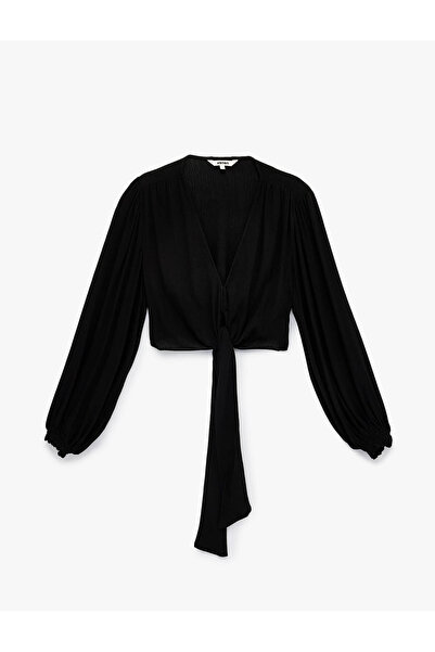 Koton V-Neck Crop Women's Blouse 6Sak60019Ew
