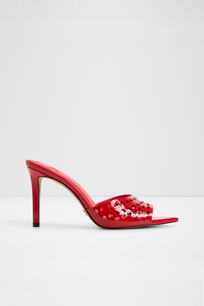 Aldo LOVEMULE - Kadın Kırmızı Kalp Desenli İnce Topuklu Terlik