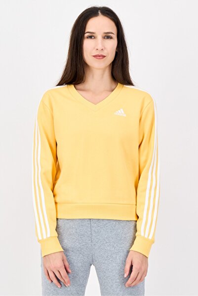 adidas Women Sportswear Fit Long Sleeve Outdoor Sweatshirt, Yellow