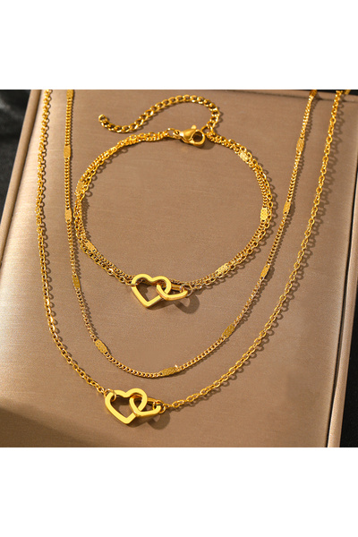 Choice AB9105 Stainless Steel Jewelry Sets High-end Atmosphere Love Bracelet ...