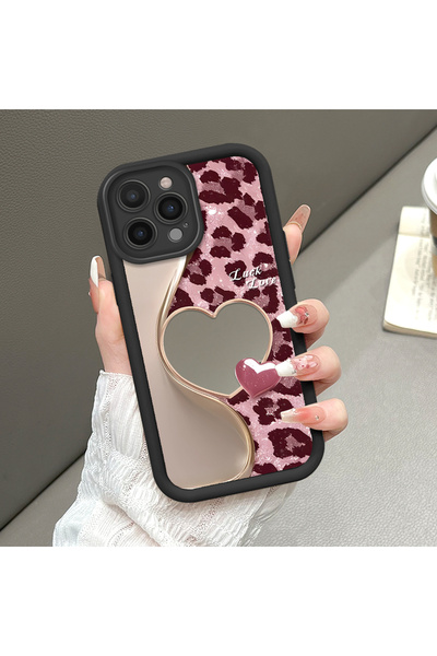 CASEVIBE iPhone 16 Pro Uyumlu, Şık Leopar Desenli, Aynalı Silikon Telefon Kıl...