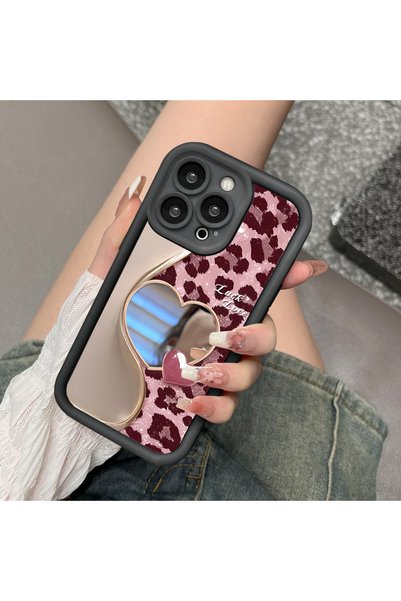 CASEVIBE Compatible with iPhone 12, Stylish Leopard Print, Mirrored Silicone Phone Case.