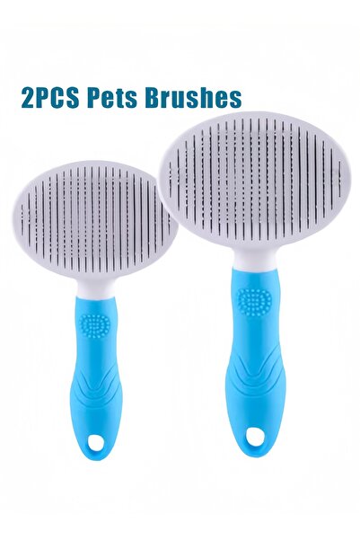 HALAMODO 2 PCS Dogs Brushes, Pet Grooming Brush, Cat Brushes, Supple Stainles...