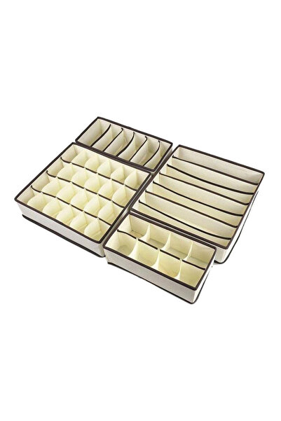 HALAMODO 4 In 1 Foldable Underwear Organizer Storage Box Multicolor