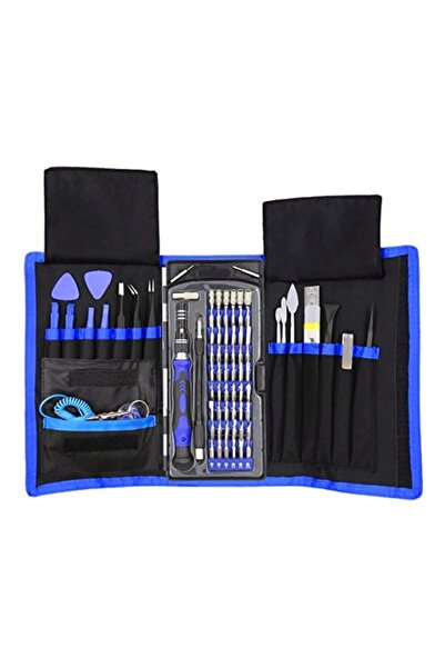 HALAMODO طقم مفكات دقيقة مكون من 80 قطعة، فضي/أزرق/أسود، 10.1 × 4.9 × 2.3 بوصة