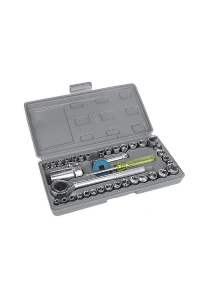 HALAMODO 40-Piece Combination Socket Small Wrench Set Yellow/Grey 24cm