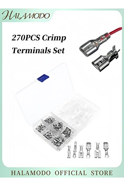 HALAMODO 270PCS Crimp Terminals Set Assorted Male Female Insulated Electrical...