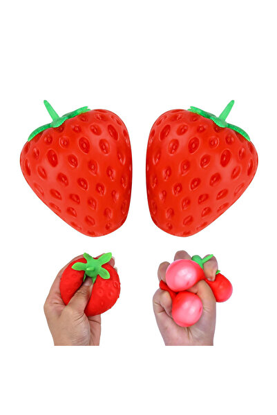 Arabest كرتان لتخفيف التوتر على شكل فراولة، كرات حسية على شكل فاكهة، لعبة محا...