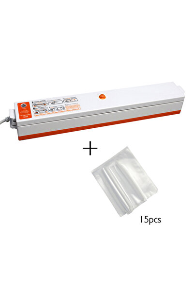 HALAMODO Vacuum Sealer With 15 Piece Pouch FR-E2 White/Orange