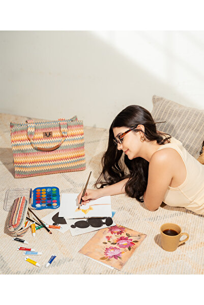 Avake Handwoven Bohemian Spacious Multi-Color Woven Wild Carry All Ethical Wo...