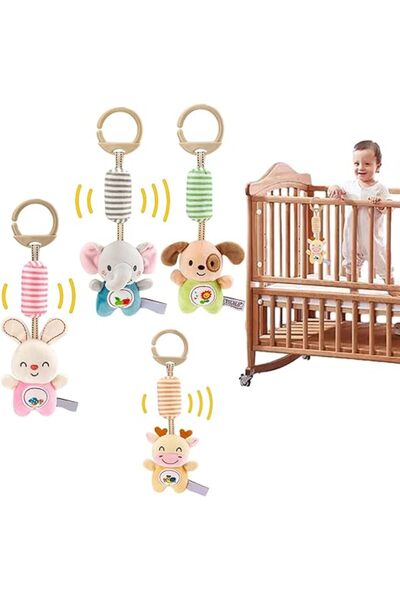 Arabest ألعاب خشخيشة للأطفال، ألعاب خشخيشة على شكل حيوانات للأطفال مع أجراس ه...