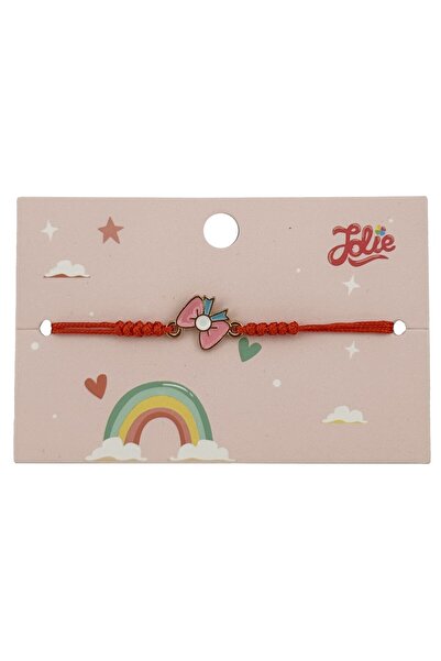 Flippy Bratara pentru Copii, Jolie, cu Impletitura Snur Rosu, Model Fundita, Roz