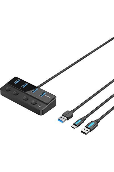 Vention CHWBF, 4 x USB 3.0, Negru