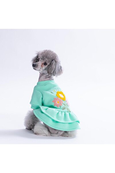 Pawstar Mint Arosa Nivalis Floral Embroidered Cat Dog Dress Dog Outfit Cat Ou...