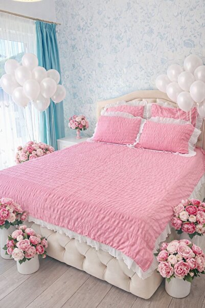 TALIDA HOME LINEN SET 6 PIECES FINE CREPON WITH RUFFLES