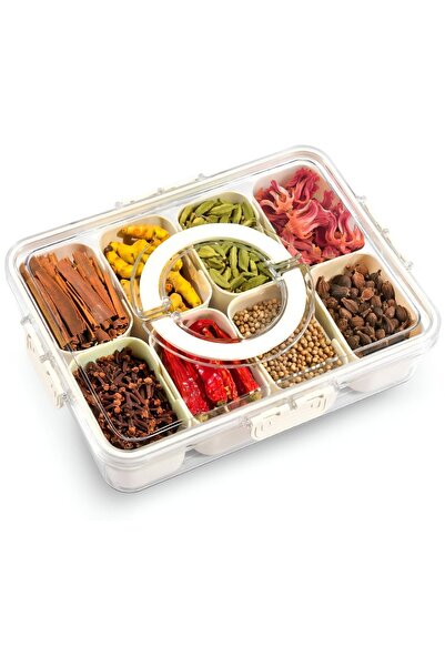 Generic Snack Box With Compartments Divided Serving Tray With Lid And Handle ...