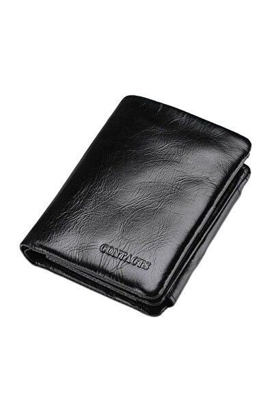 HALAMODO Leather Trifold Wallet Black