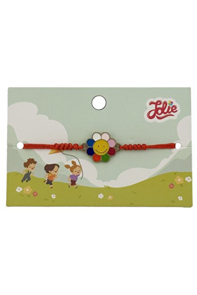 Flippy Bratara pentru Copii, Jolie, cu Impletitura Snur Rosu, Model Floare, M...