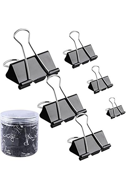 Arabest 120Pcs Black Binder Clips Assorted Sizes Paper Clamps Sturdy Office B...