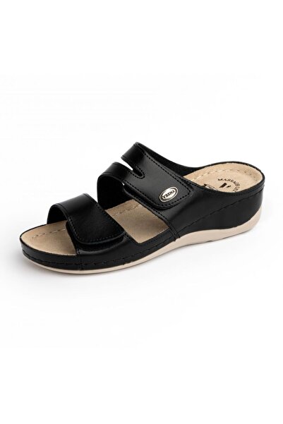 VESNA Papuci din piele naturală 420 negri