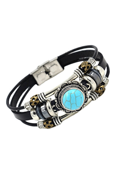 HALAMODO Multi-Layered Bracelet with Stone Embellishments