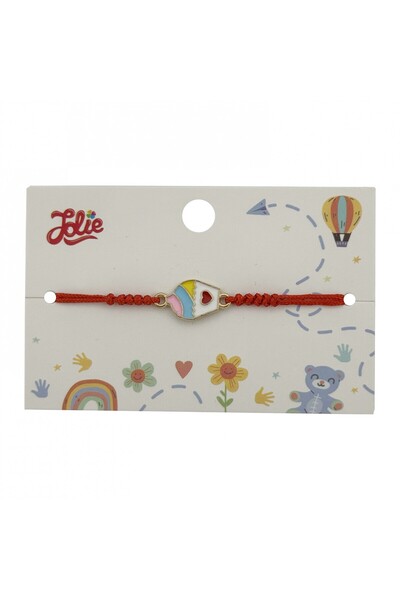 Flippy Bratara pentru Copii, Jolie, cu Impletitura Snur Rosu, Model Prajitura...