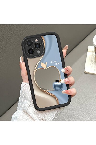 CASEVIBE iPhone 15 Pro Max Uyumlu Şık Elmalı Desenli, Aynalı Silikon Telefon ...