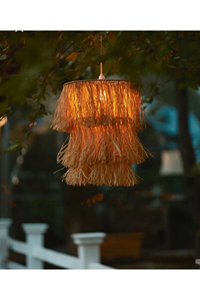 AY TASARIM MAKROME El yapımı kağıt rafya bohem rustik avıze Salon, Yatak odas...