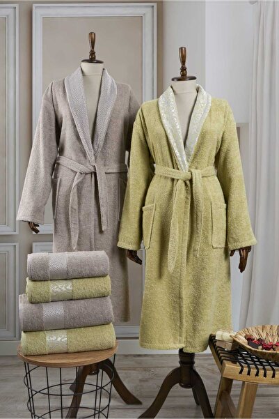 TİTANEV 10 Piece Collar Contrast Bathrobe Set |   Bathrobe |   Towel & Towel ...