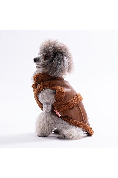 Pawstar Kahverengi Churchill Yelek Kalın Köpek Yeleği Köpek Kıyafeti Köpek Ya...