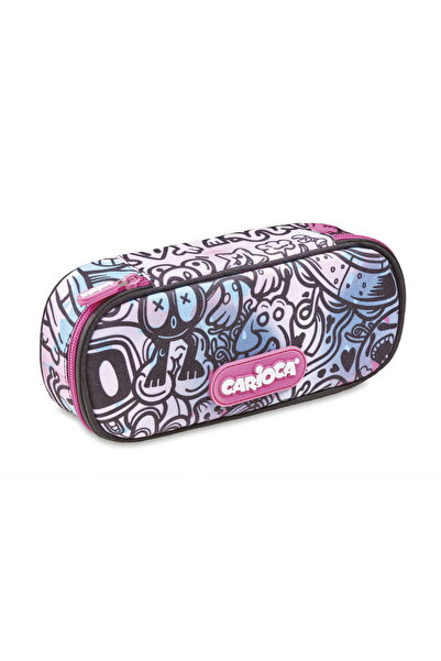 CARIOCA Zipper Pencil Case Comics, Blue-Pink