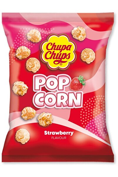 Chupa Chups Pop Corn Strawberry - Strawberry Flavored Popcorn 90 Gr