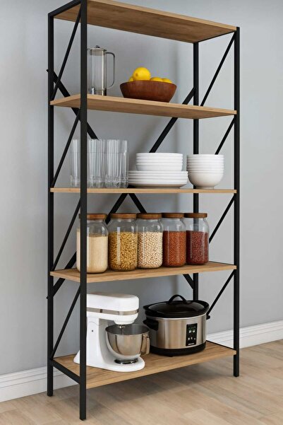 Mgr Office 5 Raflı Metal Mutfak Düzenleyici Raf Metal 5 Raflı Kitaplık Mutfak...