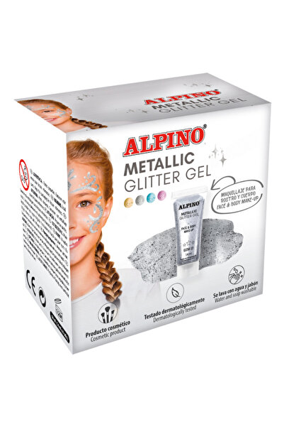 ALPİNGO Lichid de machiaj, 14ml, ALPINO Metallic Glitter - argintiu