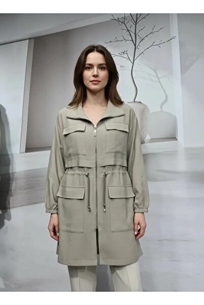 Ayliva Tekstil Fermuarlı Dik Yaka Kap