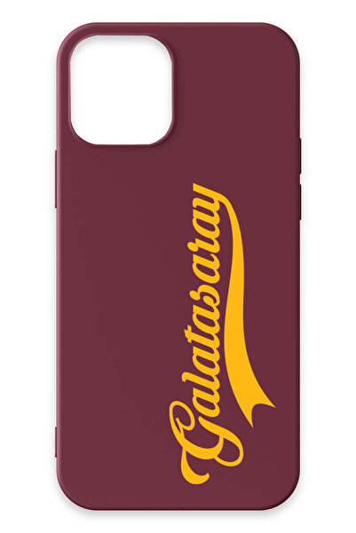 Galatasaray iPhone 13 Uyumlu El Yazı Bordo Silikon Lisanslı Telefon Kılıfı