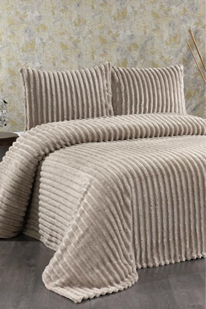 Çeyiz Diyarı Granada Plush Double Bedspread Beige