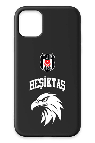 Beşiktaş iPhone 11 Uyumlu Kolej Yazı Kartal Siyah Silikon Lisanslı Telefon Kı...